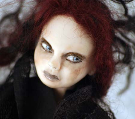 Here's another creepy Goth inspired doll artist Michelle Steele is known on